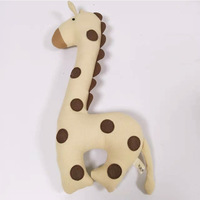 Jouets en tissu pour bébés à mâcher, peluches en coton biologique girafe, lion, ours, peluches d'animaux sûres pour la dentition, cadeau pour nouveau-né