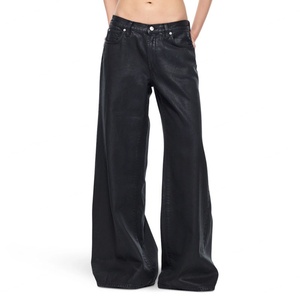 Prix d'usine, haute qualité, personnalisé, jean en denim pour homme, coupe ample, taille basse, jambe large, effet ciré - Product Image 1