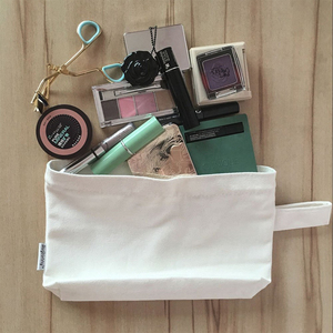 Bolsa de Maquillaje Pequeña de Lona de Algodón Reutilizable, Ecológica, de Lujo, con Cierre y Logotipo Personalizado, para Cosméticos, Lápices y Monedas - Product Image 1