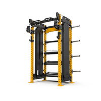 Rack de musculation compact multifonctionnel commercial avec colonne de câbles et rangement |   Équipement de gym tout-en-un