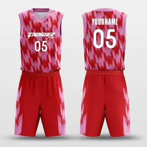 Top Quality Red Basketball Sport Wear Shirts Men Team Basketball Uniform with Custom Team And Logo Design