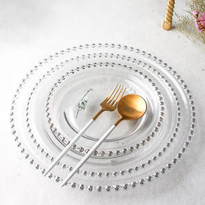 Vaisselle en verre plaqué luxe, assiette en verre, décoration de la maison - Product Image 3