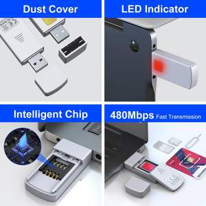 Kit Adaptador de Tarjeta SIM con Pin Expulsor - Lector de Tarjetas SIM USB para Computadora Portátil con Windows - Product Image 2