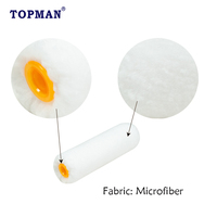 Rouleau de peinture Topman 4 pouces en microfibre, mini-rouleau personnalisable OEM pour peintures acryliques, latex et huiles