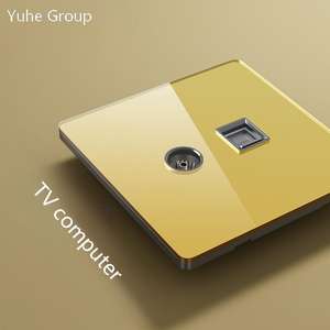 แผงกระจกคริสตัล แผงสัมผัส 10A ช่องเสียบทีวี + ช่องเสียบข้อมูล 2 ช่อง + ช่องเสียบคอมพิวเตอร์ - Product Image 5