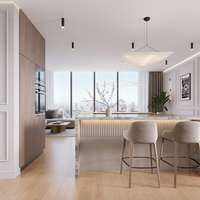 Meuble de cuisine modulaire en bois massif sur mesure, fabriqué en usine, avec évier, charnières, robinet et accessoires, et plan de travail en marbre artificiel