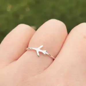 Inspire schmuck Neueste gold silber schmuck einfache einstellbare minimalistischen ring Flugzeug 925 Sterling Silber Ring