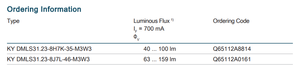 ديود LED أصفر عالي الطاقة 3 فولت 1000 مللي أمبير 3 واط 590 نانومتر P2720 KY DMLS31.23-8J7L-46-M3W3 - Product Image 3
