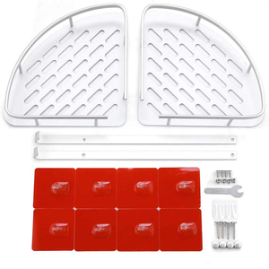 Bagno Jutye in alluminio bagno 2 livelli <span class=keywords><strong>doccia</strong></span> Caddy scaffali ad angolo cesto di stoccaggio - Product Image 6