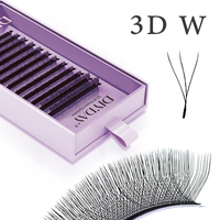 Extensions de cils DIY 5D en forme de W, croisées et volumineuses, pour greffe en salon, 100% PBT écologique pour la beauté