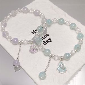 Sweet Jewelry <b>Beaded</b> Pearl Gourd <b>Bracelet</b> Shiny Glaze <b>Beaded</b> <b>Bracelet</b> Jewelry Fantasy Popcorn Cracked Crystal Beads <b>Bracelet</b> - Product Image 2