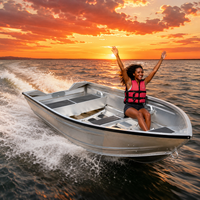 Choix Populaire : Bateau en Aluminium à Coque en V Durable, 12ft, 14ft, 16ft, Épaisseur 2mm, 3mm, 4-6 Personnes, pour Croisière sur Lac et Pêche en Mer