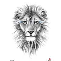 Tatouage temporaire en papier motif lion sexy - Autocollants de tatouage résistants à l'eau au design indien personnalisé et tendance