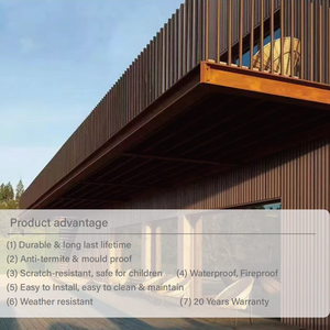 Linh Hoạt Hiện Đại WPC Chống Cháy Không Thấm Nước Cách Âm Ngoài Trời Tường Ốp Bảng Điều Chỉnh <span class=keywords><strong>3D</strong></span> Fluted Mô Hình Thiết Kế Đồ Họa 5-Năm Bảo Hành - Product Image 3