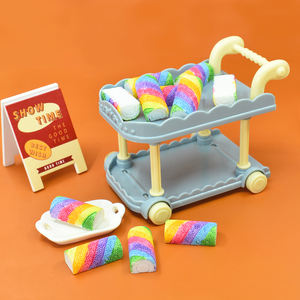 Cabujón de resina plano con diseño de rollo de pastel arcoíris para la creación de joyas DIY, pendientes, llaveros, colgantes, miniaturas para casas de muñecas y juguetes - Product Image 4