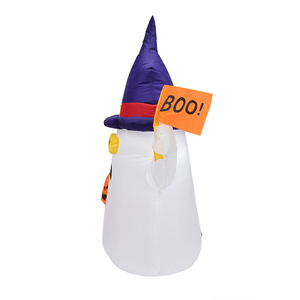 Lanterne citrouille gonflable LED de 1,5 mètre pour Halloween, modèle citrouille fantôme, éclairage extérieur blanc - Product Image 4