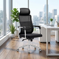 Chaises de bureau ergonomiques modernes en tissu maillé pivotantes avec soutien lombaire