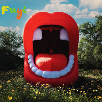 Modèle de lèvres rouges gonflables géantes personnalisables pour la promotion d'événements et la décoration de cabine DJ - Imperméable, durable, installation facile