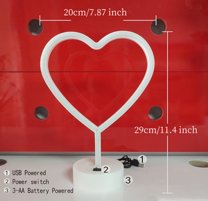 Néons roses <span class=keywords><strong>lampe</strong></span> de nuit de bureau 3-AA piles/USB Led coeur enseigne au <span class=keywords><strong>néon</strong></span> pour fête enfants chambre Table Saint Valentin décoration - Product Image 2