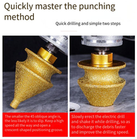 Soliboss 0EM M10 et M14, fraiseuse à double chanfreinage diamantée pour carreaux de céramique et marbre, tête de meulage multifonctionnelle conique de type parapluie