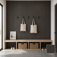Panneau mural WPC gris imitation bois, revêtement imperméable pour intérieur, pour hôtel, réception, hall, bureau, villa, appartement