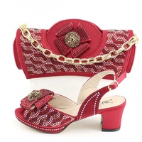 Ensemble de chaussures et de sac assortis pour femmes, souliers de soirée féminins, africains, italie, AB7892, nouvelle collection