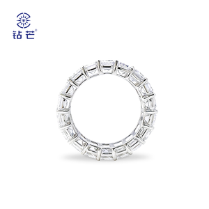 <span class=keywords><strong>Anello</strong></span> di Lusso in Oro 14K con Diamanti <span class=keywords><strong>Taglio</strong></span> <span class=keywords><strong>Smeraldo</strong></span> e Pietre Completamente Pavé per Uso Quotidiano, Feste, Matrimoni, Regalo di Gioielleria - Product Image 4
