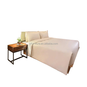 Customize Low-priced Modern Wood 3 Star Hotel Apartment Bedroom Furniture Twin Bed Sets Upholstered <b>Headboard</b> Nightstands Desk - Product Image 6