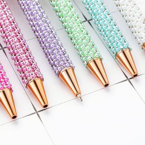 Bolígrafo de Metal con Punta de Bola de 1.0 mm, Tinta Negra, con Diseño de Corazón y Perlas de Diamantes Multicolores, Ideal para Regalo, Publicidad y Estudiantes - Product Image 3