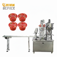 Machine de remplissage de gobelets directe usine, scelleuse en acier inoxydable de qualité alimentaire pour sauce chili et sauce tomate, remplisseur à piston rotatif