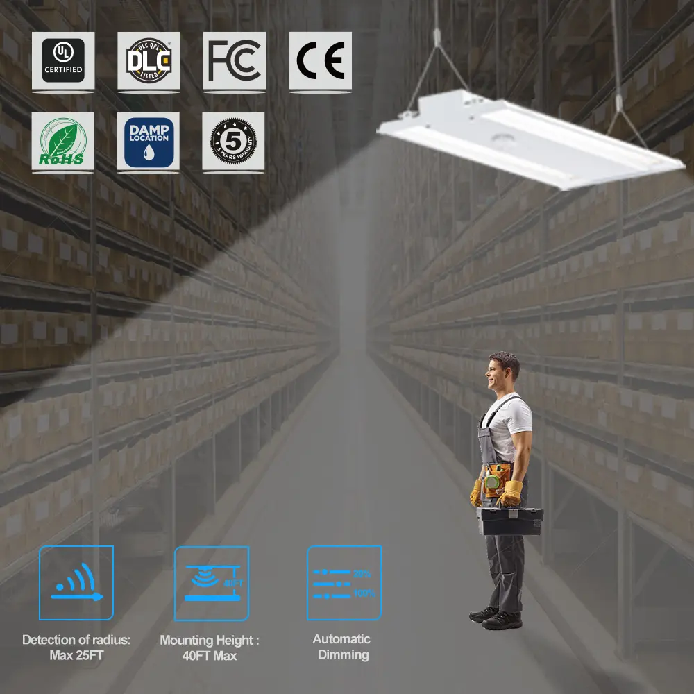 PIR Sensor Optional Screw-free Surface Design AC120-277V 50-60Hz High Bay Lighting