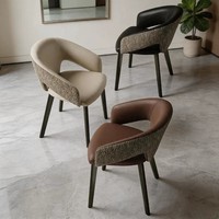 Chaise de cuisine moderne en cuir synthétique, chaises de salle à manger au design minimaliste pour la maison, les appartements, les salons, les restaurants