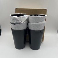Emballage empilable dans une boîte cadeau, 6 pièces par ensemble, 300 ml, gobelets à dents en fibre de bambou, couleur unie