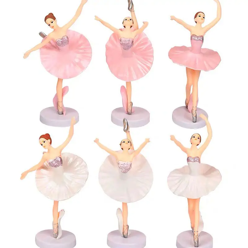 Ballet Girl Happy Birthday Cake Topper Ornaments Material Girl Toy Doll Dancing Plastic Baking Fresh Birthday Mother's Day