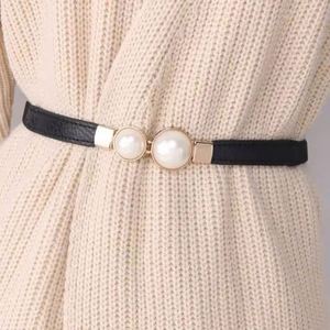 Ceinture fine en <span class=keywords><strong>cuir</strong></span> PU tendance I-0064, ceinture élastique à perles simulées, ceinture pour robe et <span class=keywords><strong>jupe</strong></span> pour femmes, cadeau pour filles - Product Image 5
