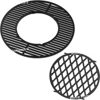 Système de barbecue gourmet moderne en fonte, grille de cuisson de remplacement, grille en bois, Ronry DR-K2509, 54,6x54,6 cm, revêtement en poudre pour cuisines