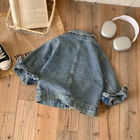 Blousons en jean de style coréen pour garçons et filles, collection Printemps-Automne 2025, coupe courte mi-longue