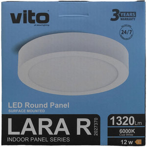 Plafonnier LED 12W 1320Lm 6000K, panneau lumineux blanc froid pour usage intérieur - Product Image 3