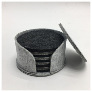 Ensemble de sous-verres ronds en <span class=keywords><strong>feutre</strong></span> de laine gris écologiques en vrac pour boissons sous-verres de table en <span class=keywords><strong>ardoise</strong></span> faits à la main pour verres tasses - Product Image 1