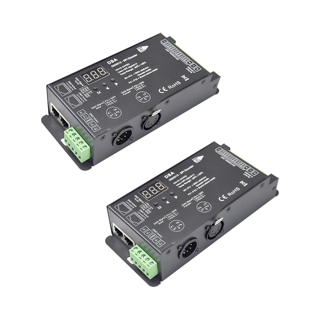DSA Model DMX SPI Decoder and RF Controller for Digital RGB RGBW 8bit 16bit UCS2903 UCS2904 GS8208 SK9822 Led Strip Light