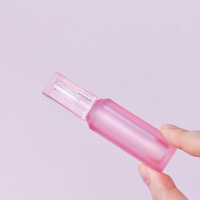 Nouveau design 4ML mat givré rouge rond en plastique bouteille de glaçure à lèvres emballage cosmétique tube de brillant à lèvres vide avec bouchon carré