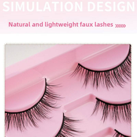 10 paires de faux cils synthétiques européens et américains 3D multi-niveaux auto-adhésifs, sans cruauté, réutilisables, avec paillettes phosphorescentes