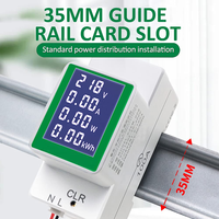 MT-008 Tungau AC 50-300V 100A Pengukur Kwh Meter Listrik Multi Digital Ammeter AC Din Rail Power Energy Meter