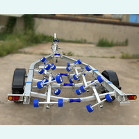 Remorque pour bateau en aluminium à essieu simple de 20 pieds avec plateformes à rouleaux oscillantes, capacité de charge de 1200 kg, avec certification VIN CE DOT, adaptée aux bateaux de 18 pieds