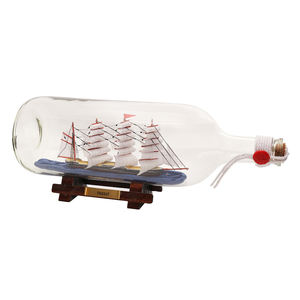 11'' Nautische ambachten Groot antiek cadeau Passat Hoogschip Gedetailleerd model schip <span class=keywords><strong>in</strong></span> de fles Souvenirs Cadeaus Decoratie Glazen vlotter - Product Image 2