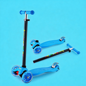 Trottinette d'extérieur moderne pour enfants à 3 roues en plastique bleu ciel, capacité 50 kg - Product Image 3