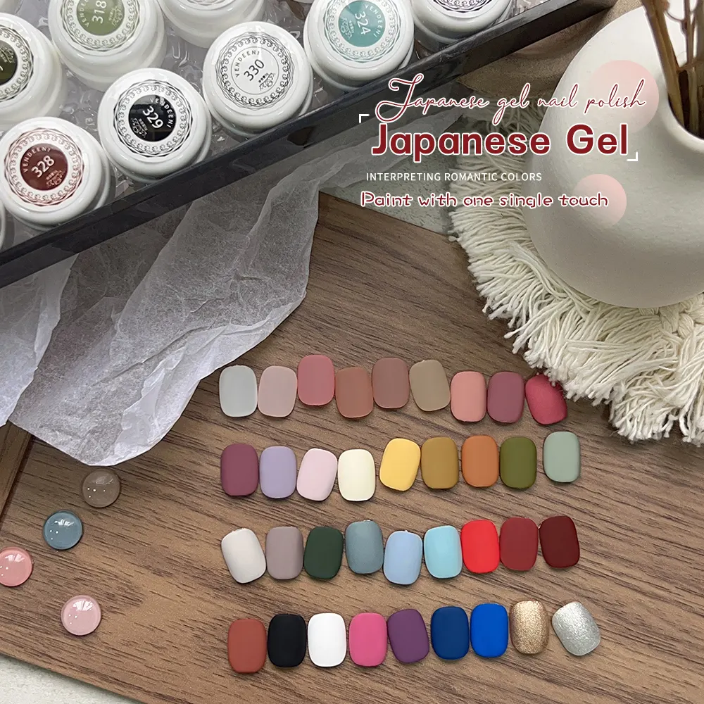 Vendeeni conjunto de esmalte em gel com 36 cores, esmalte em gel estilo japonês profissional, 5g, gel uv com logotipo personalizado