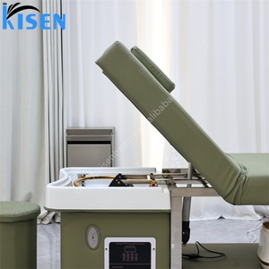 Kisen Good Design Shampoo Bed with Foot <b>Bath</b> Sink Electric Adjustable Easy to Use Salon Massage <b>Table</b> Customized Furniture - Product Image 1