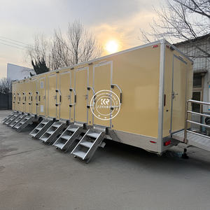 Factory Price TUNE White Color 2 Stall Movable Luxury <b>Toilets</b> Trailer <b>Portable</b> <b>Toilet</b> for Events - Product Image 2
