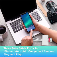 Adaptador USB OTG Tipo C para Android e iOS, Lector de Tarjetas TF y SD para iPhone, iPad, Macbook, Laptop, Xiaomi y Samsung